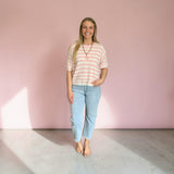 Pretty Blush Stripes Top
