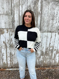 Black & Cream Color Block Sweater