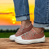 Aman Sparkle Rhinestone Sneaker- Rust