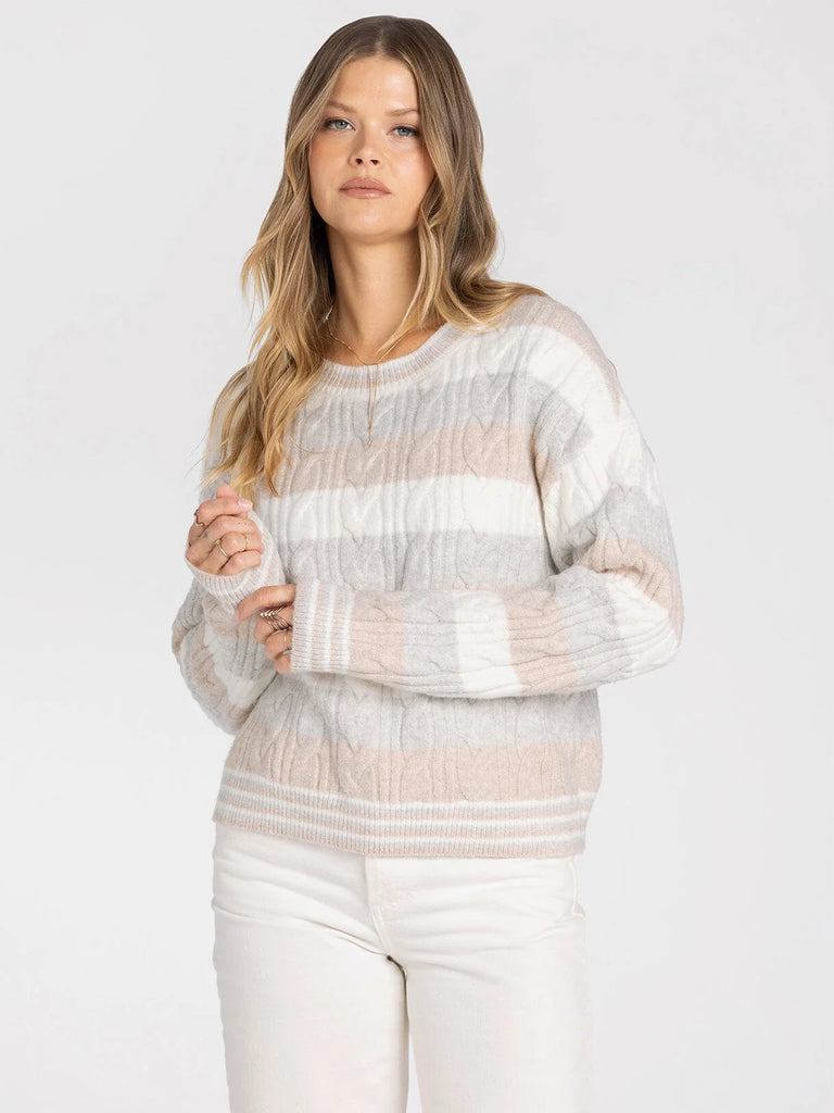 Carlisle Cable Knit Striped Sweater