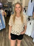Charming Crochet Bloom Top