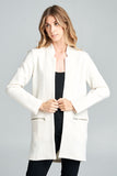 Collarless Long Jacket