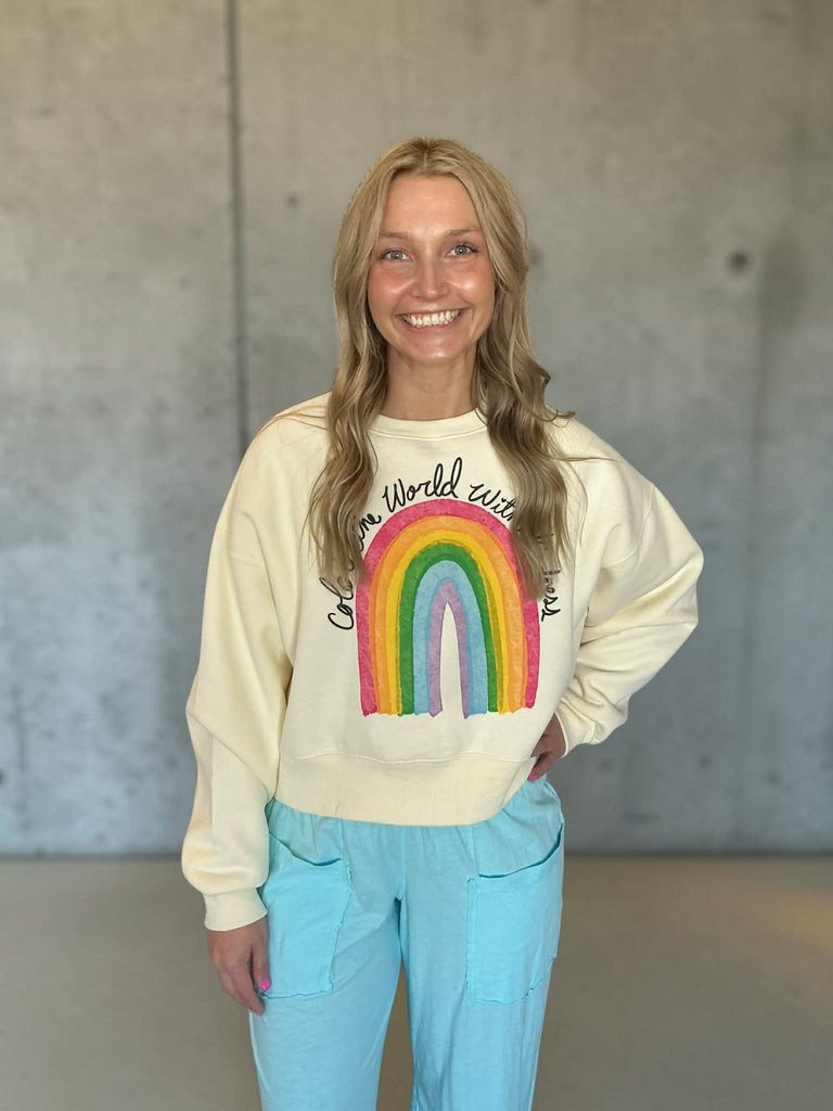 Color The World Crop Sweatshirt