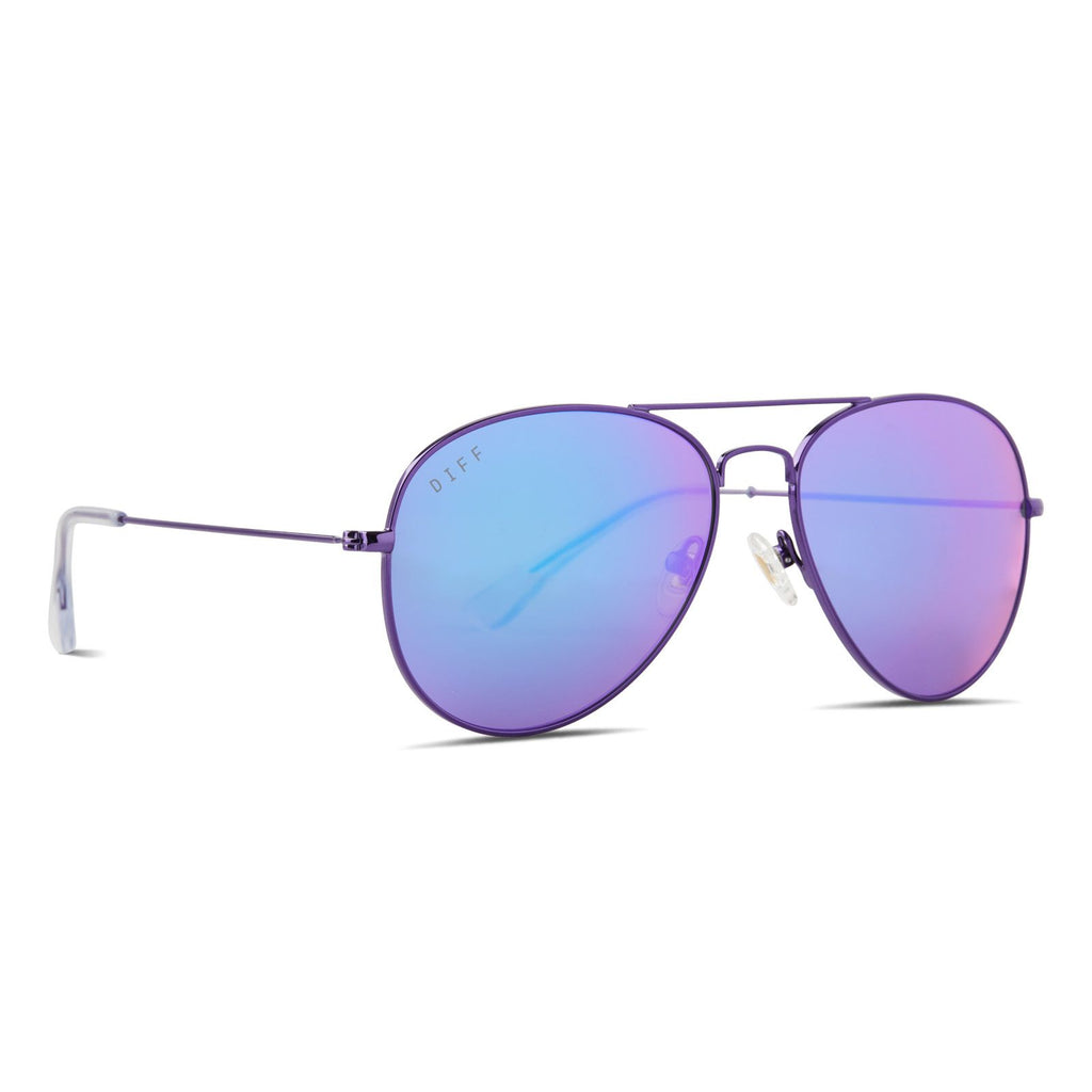 Diff Eyewear- Cruz Posh Purple Metallic + Purple Mirror Polarized