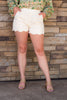 Sandy Desert Scallop Shorts, Natural