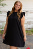 Hayden Ruffle Sleeve Dress, Black