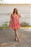 Sweet & Sunny Floral Print Dress, Magenta