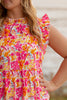 Sweet & Sunny Floral Print Dress, Magenta