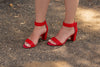 Weekend Chunky Heel, Lips (Red)