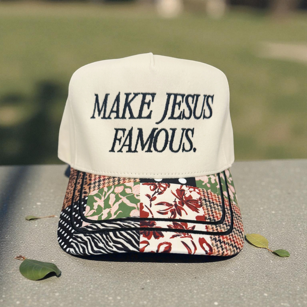 Make Jesus Famous Patchwork Brim Hat
