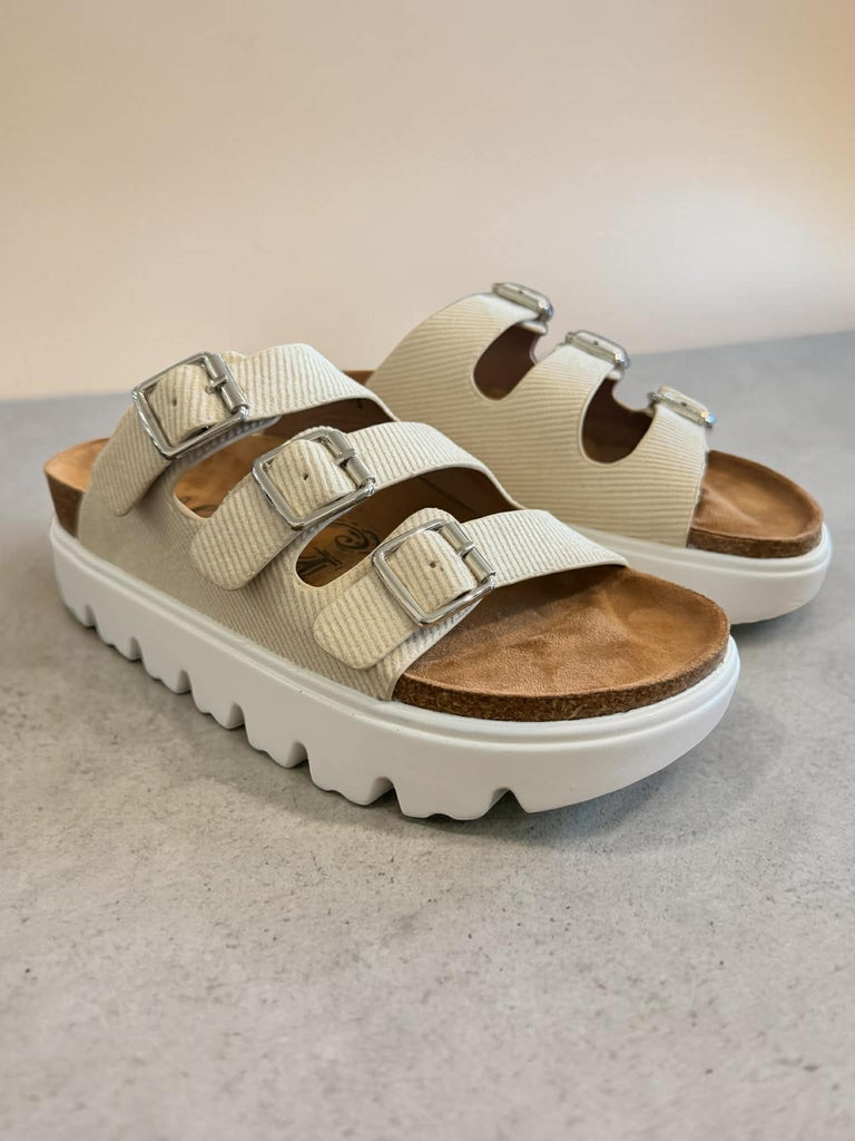 Plaza Sandals- Cream