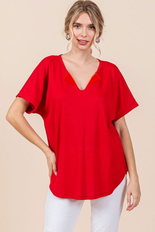 Red Hot Short Sleeve Top