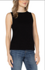 Sleeveless Boat Neck Ribbed Top