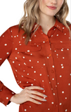 Flap Pocket Button Front Blouse