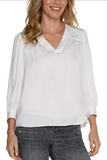 V Neck Popover Woven Top