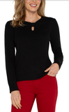 Long Sleeve Cut Out Bow Neck Sweater