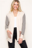 Stripe Sleeve Cardigan