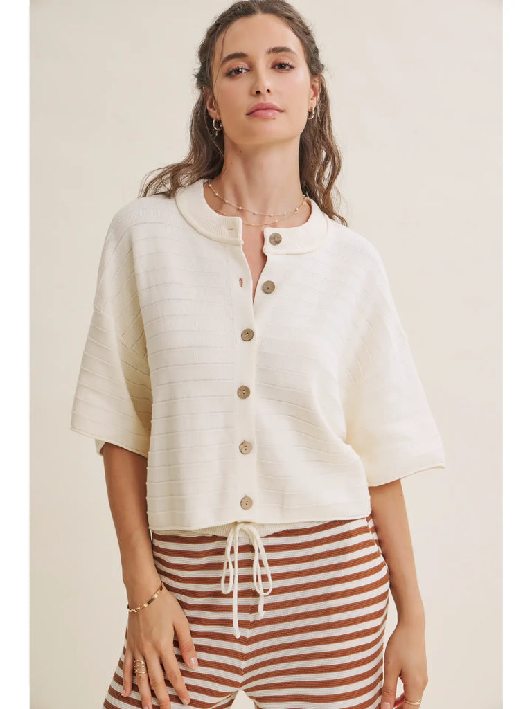 Sunlit Terrace Textured Knit Cardigan
