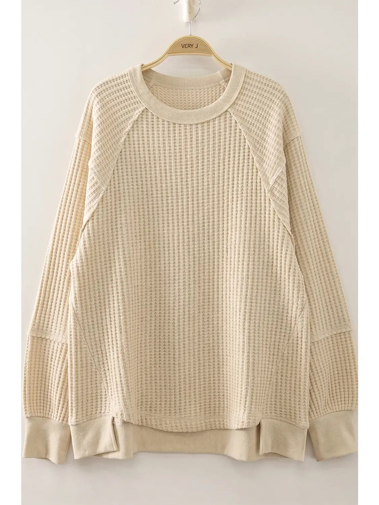 Everyday Ease Waffle Knit Pullover