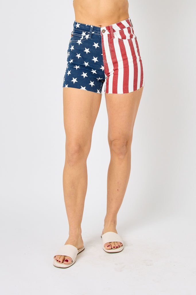 HW Americana Flag Fray Hen Shorts