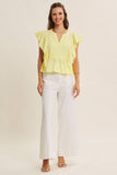 Flutter Eyelet Peplum Top