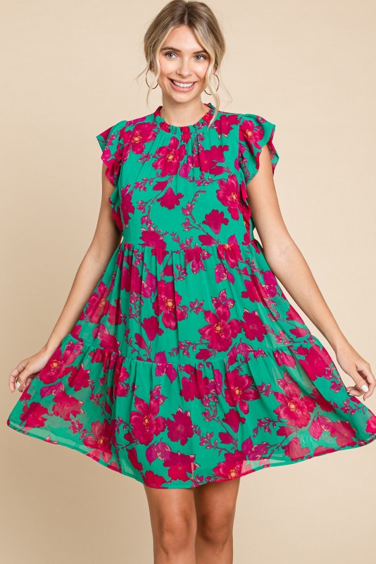 Sweet Emotions Tiered Floral Dress