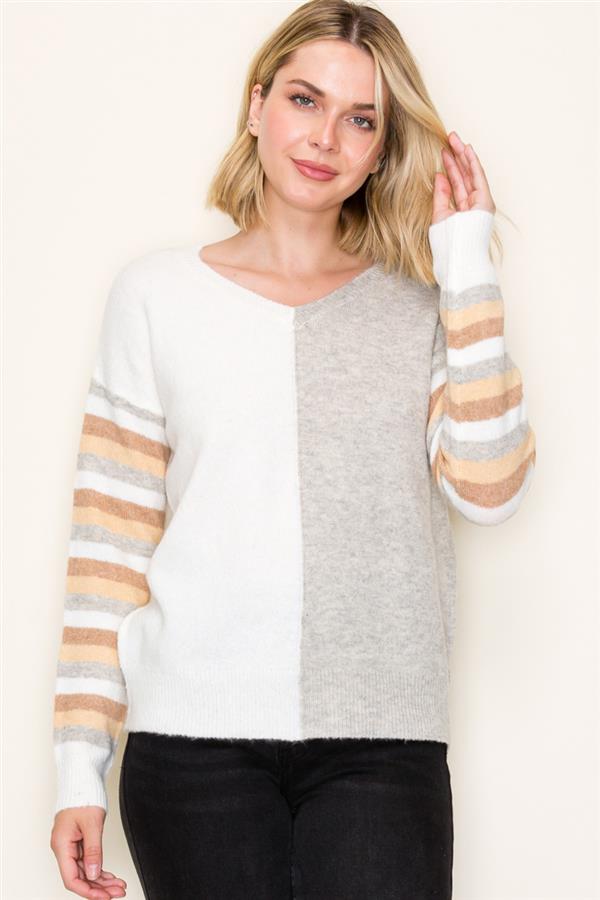 ColorBlock Drop Shoulder Sweater