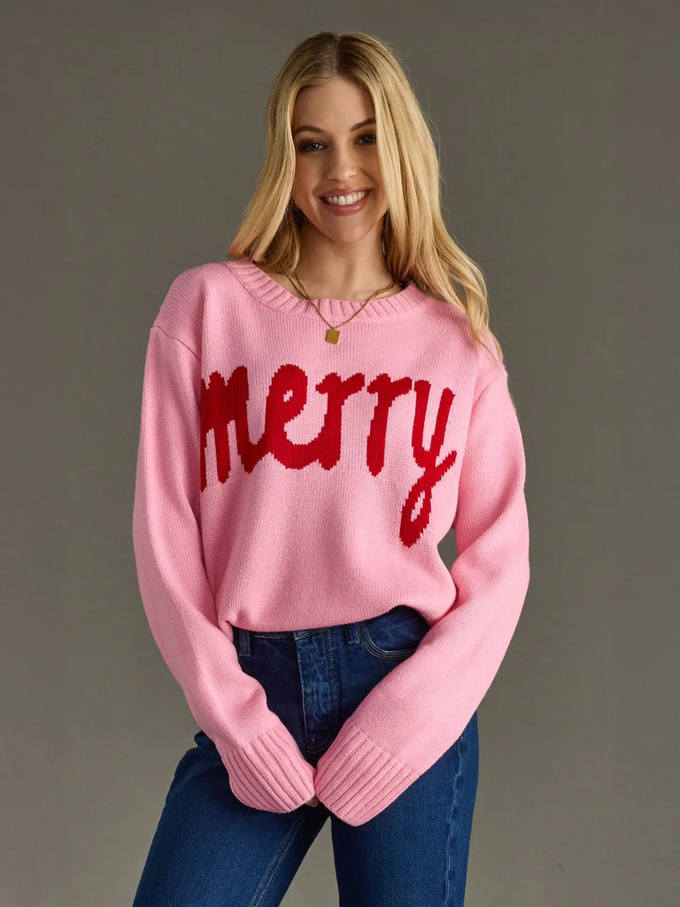 Merry In Pink Sweater