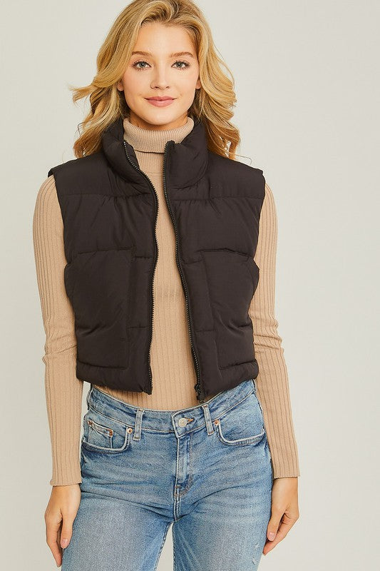 Cropped Puffer Vest