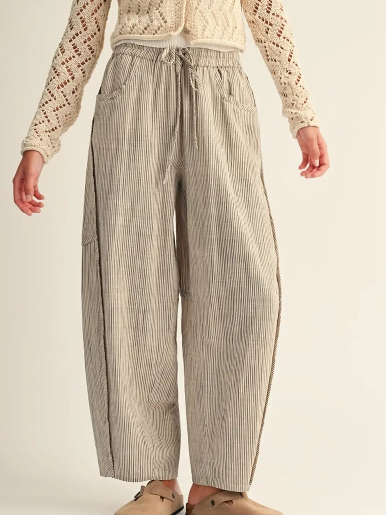 Everyday Striped Barrel Pants