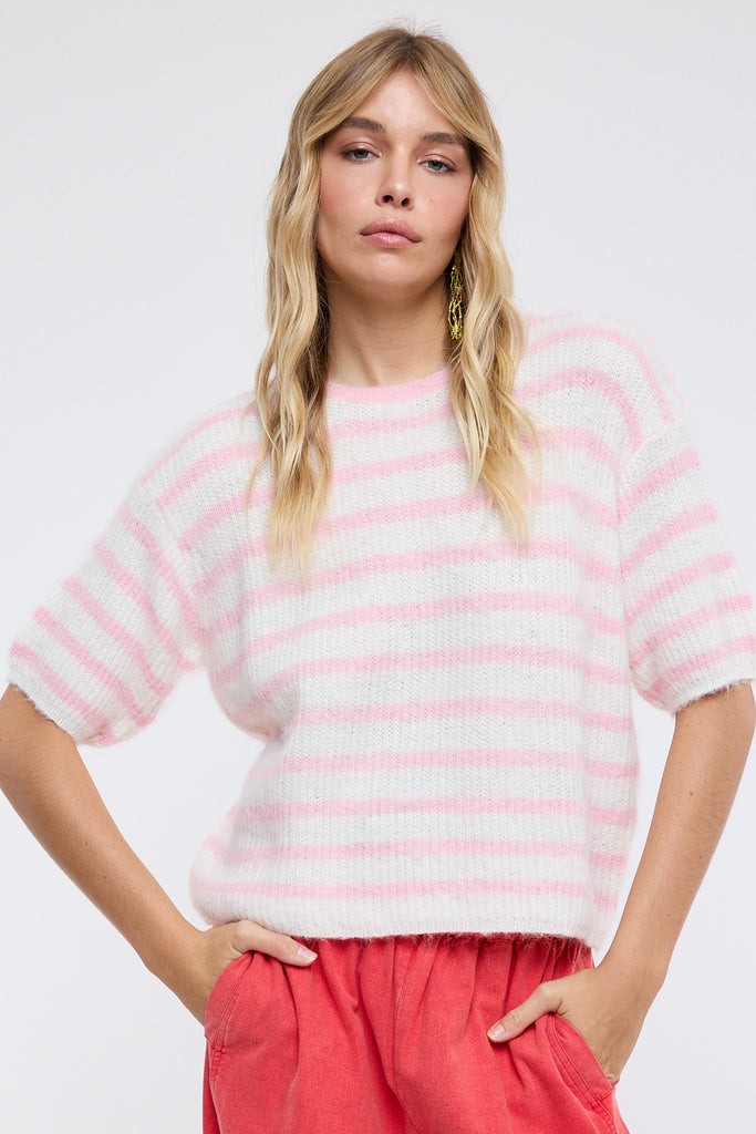 Pretty Blush Stripes Top