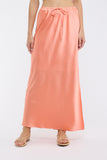 Melon Satin Maxi Skirt