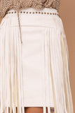 Honkytonk Faux Leather Skirt, White Sand