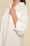 Much Needed Textured Shirt Dress, White