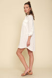 Much Needed Textured Shirt Dress, White