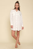 Much Needed Textured Shirt Dress, White