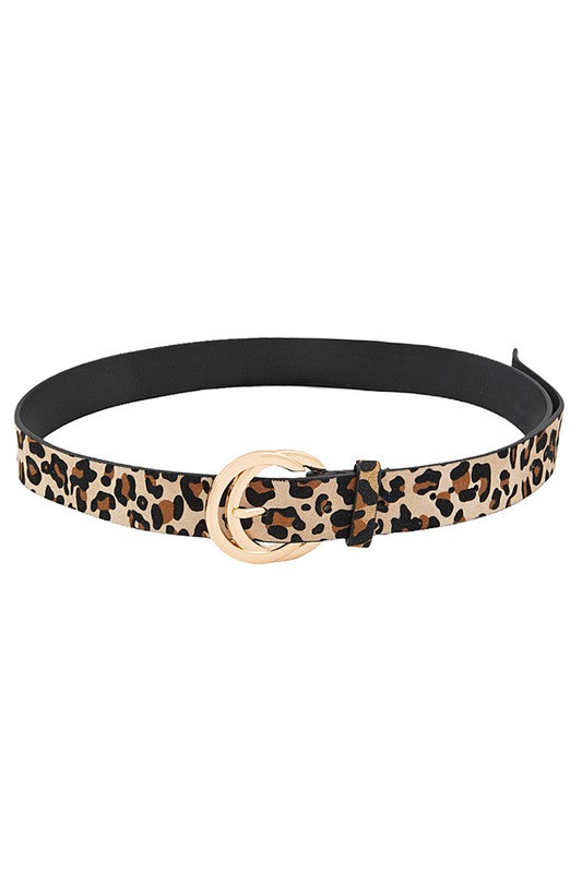 Animal Print Faux Leather Belt