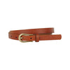 Skinny Leather Belt W/ Equestrian Buckle