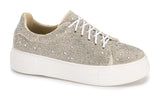 Corkys Bedazzle Sneaker, Clear Rhinestones