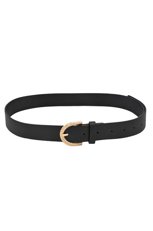 Faux Leather Snake Buckle Belt