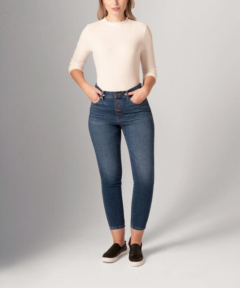 Valentina Pull-On Skinny Jeans, Tribeca Blu