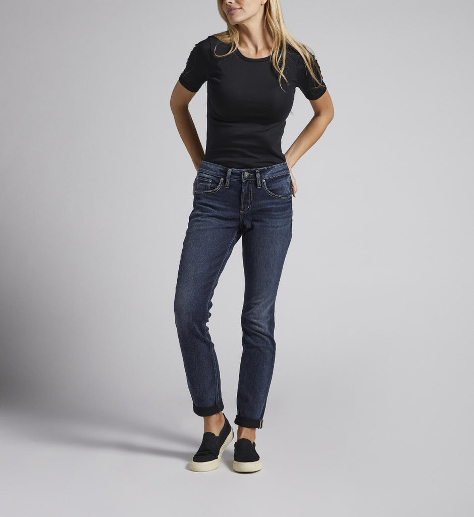 Mid-Rise Boyfriend Slim, Indigo