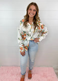 Double Take Floral Blouse, Off White